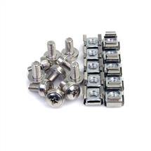 Silver | StarTech.com 100 Pkg M6 Mounting Screws and Cage Nuts for Server Rack