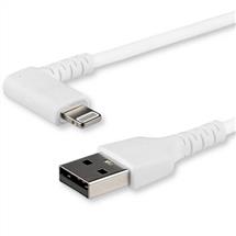 StarTech.com 3ft (1m) Durable USB A to Lightning Cable  White 90°