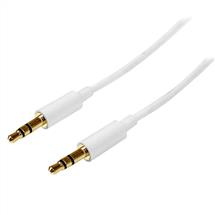 Audio Cables | StarTech.com 1m White Slim 3.5mm Stereo Audio Cable - Male to Male