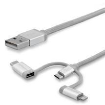 Silver | StarTech.com 2 m (6 ft.) USB Multi Charging Cable  USB to MicroUSB or
