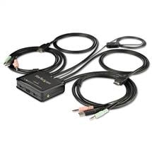 USB KVM Switch | StarTech.com 2-Port HDMI KVM Switch with Built-In Cables - USB 4K 60Hz