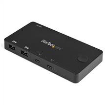 StarTech.com 2 Port USB C KVM Switch  4K 60Hz HDMI  Compact Dual Port