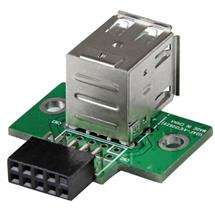 Black, Green, Stainless steel | StarTech.com 2 Port USB Motherboard Header Adapter