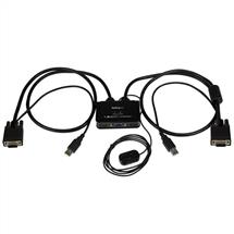StarTech.com 2 Port USB VGA Cable KVM Switch  USB Powered with Remote