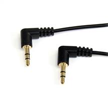 Audio Cables | StarTech.com 3 ft Slim 3.5mm Right Angle Stereo Audio Cable - M/M