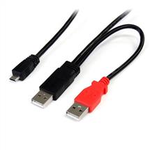 StarTech.com 3 ft USB Y Cable for External Hard Drive  Dual USBA to