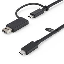 StarTech.com 3ft (1m) USBC Cable with USBA Adapter Dongle  Hybrid 2in1