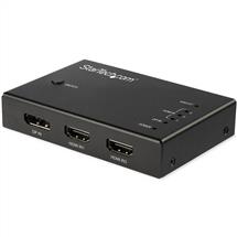StarTech.com 4Port HDMI Video Switch  3x HDMI and 1x DisplayPort  4K