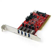 StarTech.com 4 Port PCI SuperSpeed USB 3.0 Adapter Card with SATA /