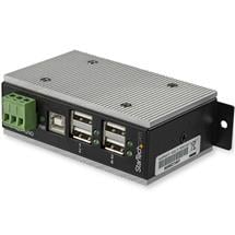 StarTech.com 4Port USB 2.0 Hub  Metal Industrial USBA Hub with ESD &