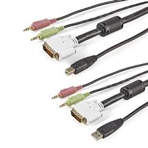 KVM Cables | StarTech.com 6 ft 4-in-1 USB DVI KVM Cable with Audio and Microphone