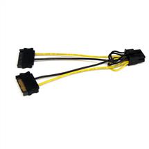 Black, Yellow | StarTech.com 6in SATA Power to 8 Pin PCI Express Video Card Power