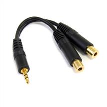 Audio Cables | StarTech.com 6in Stereo Splitter Cable - 3.5mm Male to 2x 3.5mm Female
