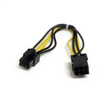 Black, Yellow | StarTech.com 8in 6 pin PCI Express Power Extension Cable