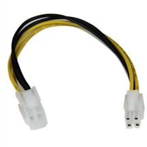 Black, White, Yellow | StarTech.com 8in ATX12V 4 Pin P4 CPU Power Extension Cable - M/F