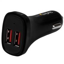Startech Mobile Device Chargers | StarTech.com Dual-Port USB Car Charger - 24W/4.8A - Black