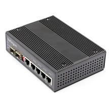 StarTech.com Industrial 6 Port Gigabit Ethernet Switch  4 PoE RJ45 +2