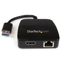 StarTech.com Travel Adapter for Laptops  HDMI and GbE  USB 3.0, Wired,