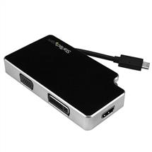 Startech Graphics Adapters | StarTech.com Travel A/V Adapter: 3-in-1 USB-C to VGA, DVI or HDMI - 4K