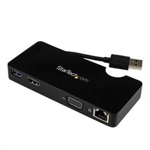 StarTech.com Travel Docking Station for Laptops  HDMI or VGA  USB 3.0,