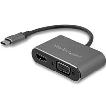 StarTech.com USBC to VGA and HDMI Adapter  2in1  4K 30Hz  Space