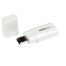 White | StarTech.com USB to Stereo Audio Adapter Converter