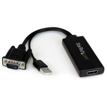 Video Cable | StarTech.com VGA to HDMI Adapter with USB Audio & Power – Portable VGA