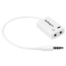 Startech Audio Splitters | StarTech.com White headset adapter for headsets with separate
