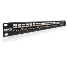Shielded Cat6 Feed-through Rackmount Patch Panel - 24 Port