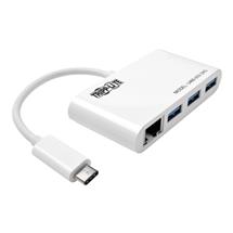 Tripp Lite U4600033AG 3Port USB 3.x (5Gbps) Hub with LAN Port, USBC to