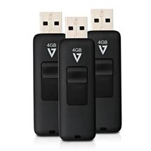 V7 USB Flash Drive | V7 VF24GAR-3PK-3E USB flash drive 4 GB USB Type-A 2.0 Black