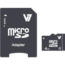 V7 4GB Micro SDHC Card Class 4 + Adapter | Quzo UK