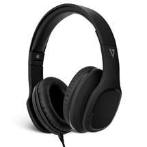 V7 Over-Ear Headphones with Microphone - Black | V7 Over-Ear Headphones with Microphone - Black | Quzo UK
