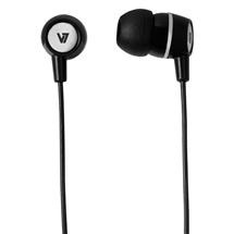 V7 Stereo Earbuds with Inline Microphone - Black | Quzo UK