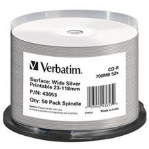 Blank CDS | Verbatim CD-R Wide Silver Inkjet Printable No ID Brand