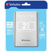 Verbatim Hard Drives | Verbatim Store 'n' Go USB 3.0 Portable Hard Drive 2TB Silver
