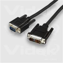 Videk DVI M to HDD DB15M Analogue Monitor Cable 1m HDD DB15 Black