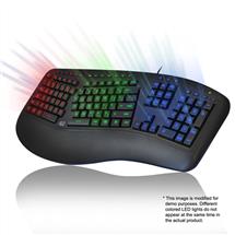 Adesso TruForm 150  3Color Illuminated Ergonomic Keyboard, Wired, USB,