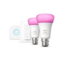 Philips Hue White and colour ambience Starter kit: 2 B22 smart bulbs
