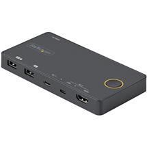 StarTech.com 2 Port Hybrid USBA + HDMI & USBC KVM Switch  Single 4K