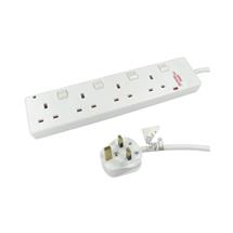 TARGET Surge Protectors | Cables Direct RB-02-4GANGSWD surge protector White 4 AC outlet(s) 2 m