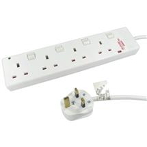 Cables Direct RB-05-4GANGSWD surge protector White 4 AC outlet(s) 5 m