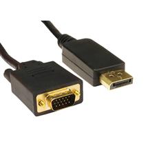Cables Direct Display Port/VGA, 3m DisplayPort VGA (D-Sub) Black