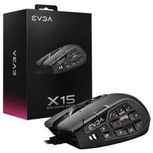 Evga Mice | EVGA X15 MMO, Right-hand, Optical, USB Type-A, 16000 DPI, Black
