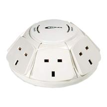 Jedel PowerDome Multi Socket Extension Dome, 6Way, 1M Cable, 13A,