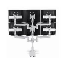 Cms Ergo Screen Mounts | Six Screen with Lateral Extension and Desk Clamp | Quzo UK