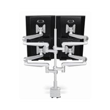 Cms Ergo  | Quad Screen and Desk Clamp - Silver | In Stock | Quzo UK