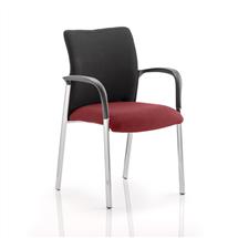 Academy Visitors Chairs | Academy Black Back Seat with Arms Ginseng Chilli KCUP0030