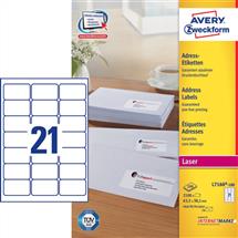 White | Avery L7160100 selfadhesive label Rounded rectangle Permanent White