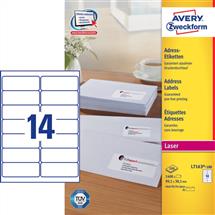 Avery L7163100 selfadhesive label Rounded rectangle Permanent White